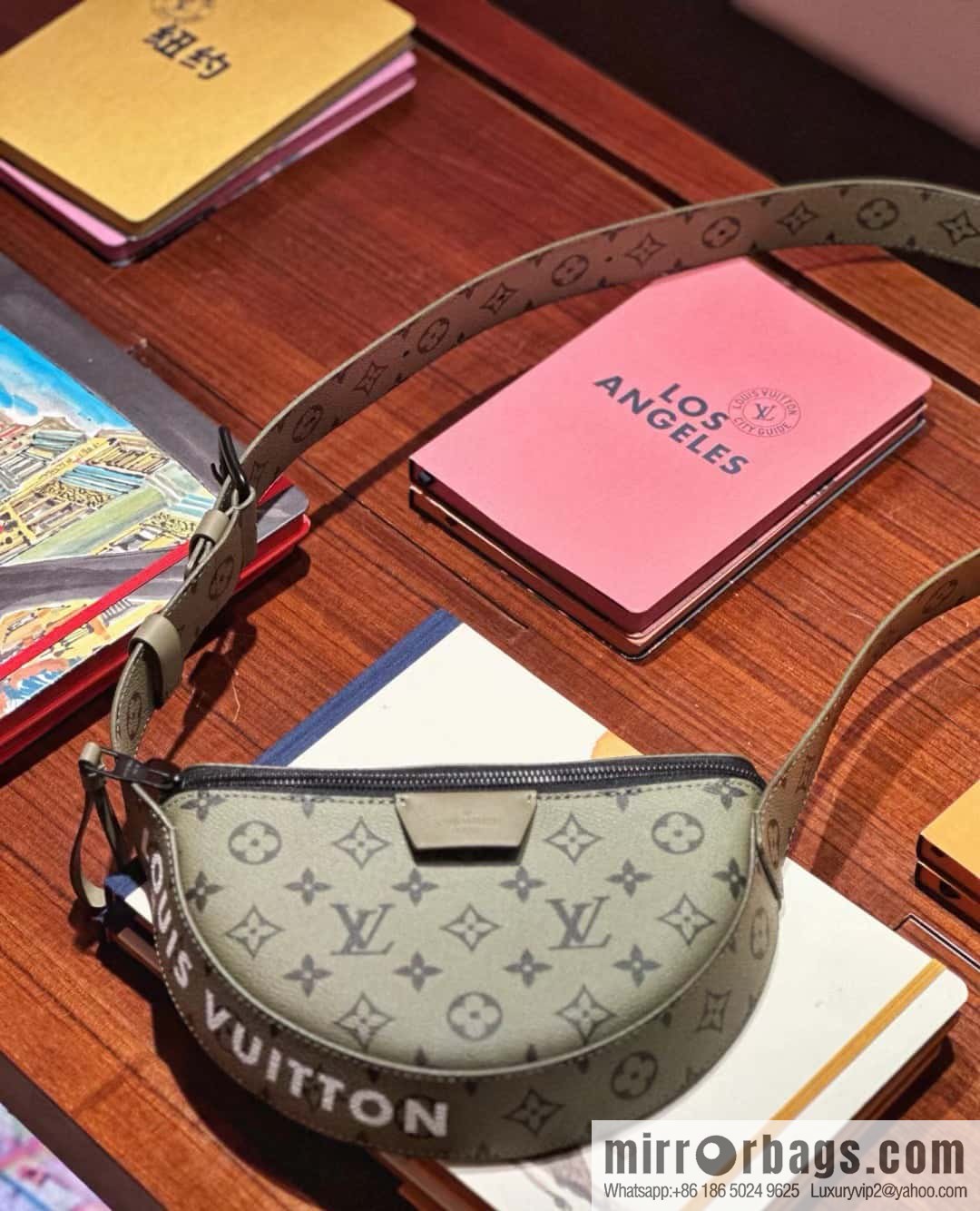 [Boutique‑grade] M23838 green, men's bag moon bag series LV MOON CROSSBODY handbag M23838 green flower