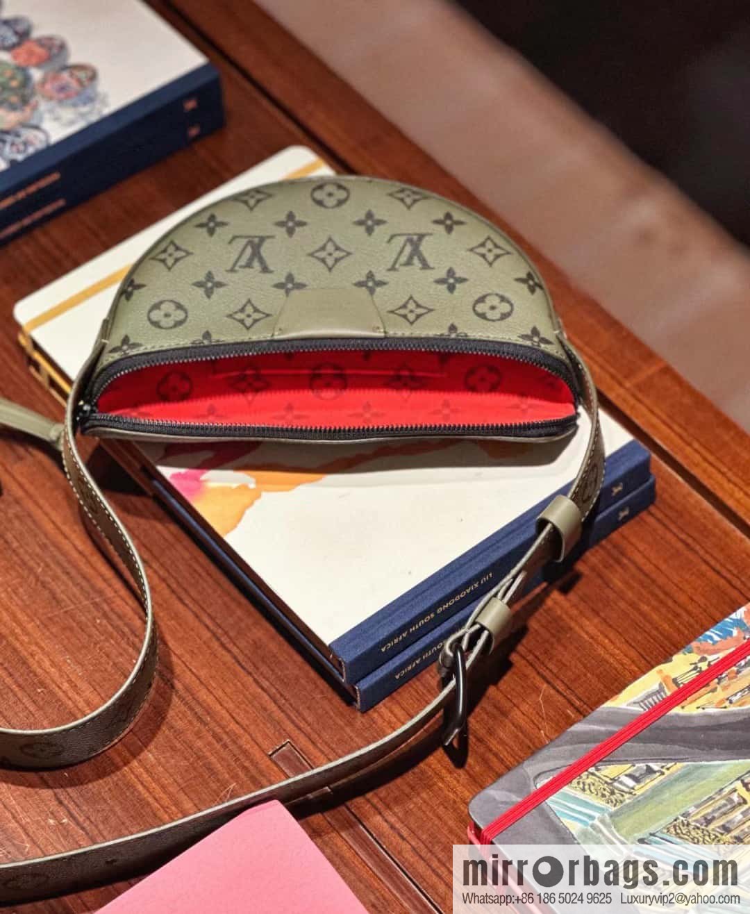 [Boutique‑grade] M23838 green, men's bag moon bag series LV MOON CROSSBODY handbag M23838 green flower