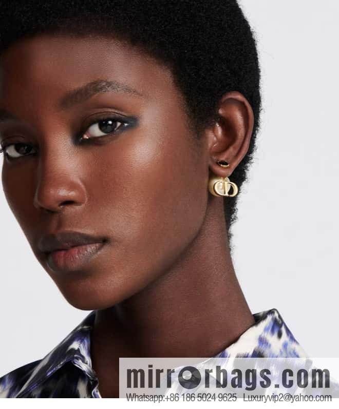 New ☑️ DIOR CD pearl black diamond stud earrings