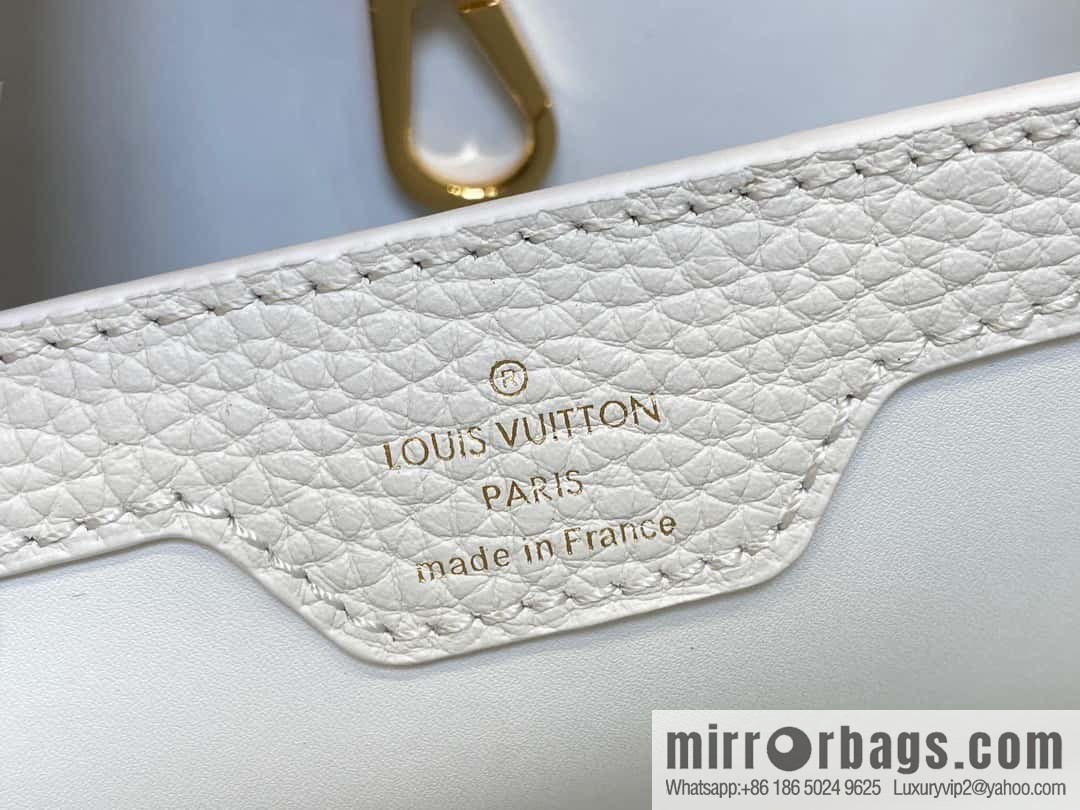 [Boutique‑grade] M23331 white, full leather cap, that English series CAPUCINES medium handbag, this Capucines BB Flower Crown handbag