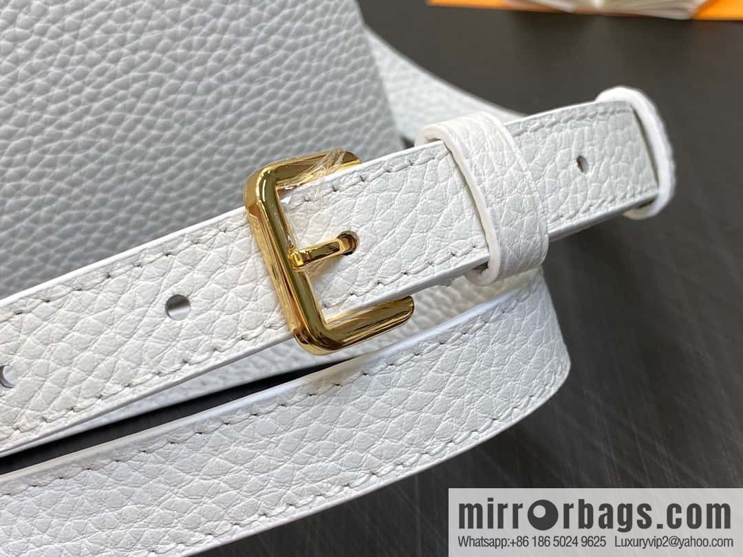 [Premium‑quality] M23331 white, full leather cap that English series CAPUCINES BB handbag Capucines BB Flower Crown handbag