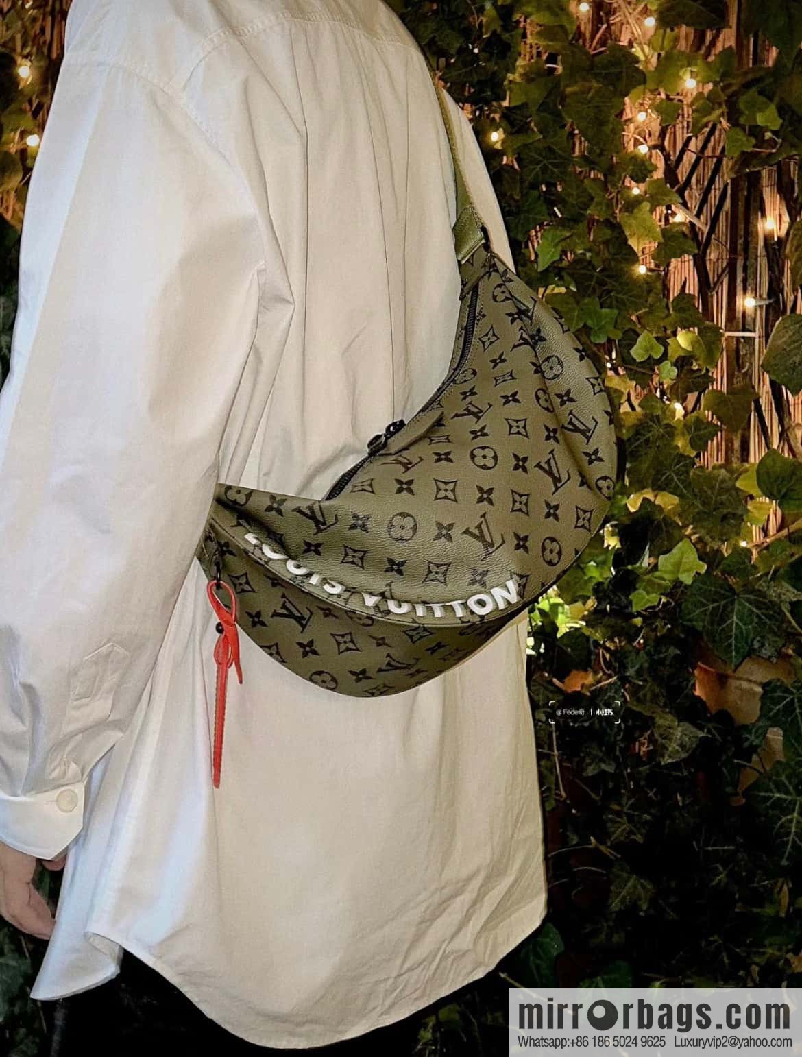 [Boutique‑grade] M23779 green, men's bag moon bag series HAMAC handbag M23779 green (silk screen)
