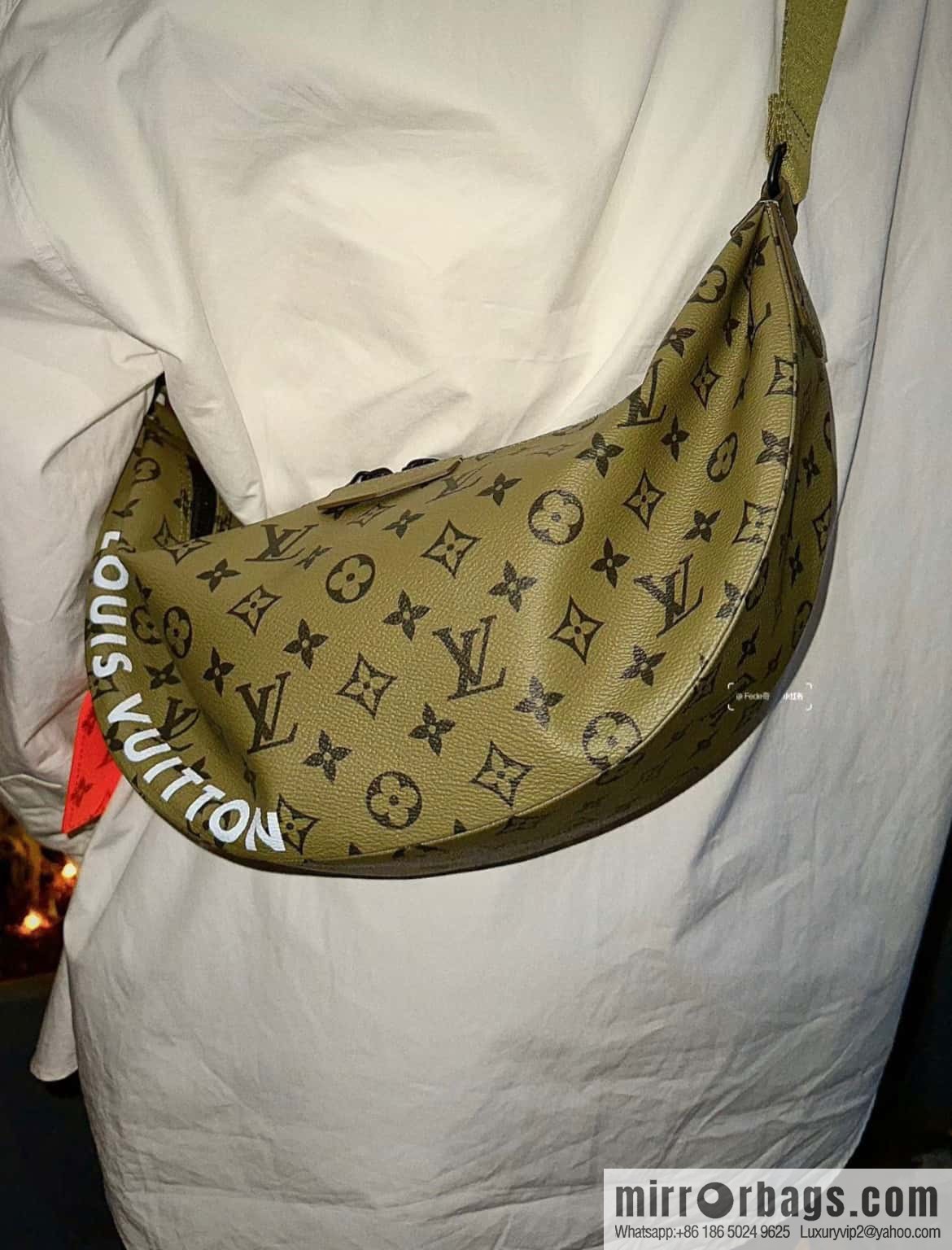 [Boutique‑grade] M23779 green, men's bag moon bag series HAMAC handbag M23779 green (silk screen)