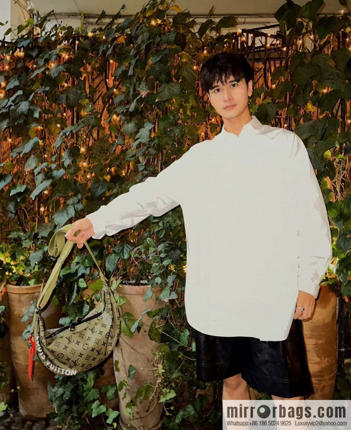 [Boutique‑grade] M23779 green, men's bag moon bag series HAMAC handbag M23779 green (silk screen)