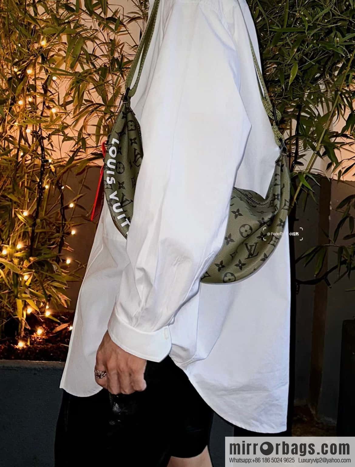 [Boutique‑grade] M23779 green, men's bag moon bag series HAMAC handbag M23779 green (silk screen)