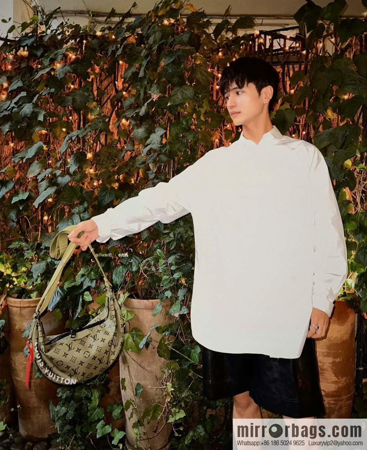 [Boutique‑grade] M23779 green, men's bag moon bag series HAMAC handbag M23779 green (silk screen)