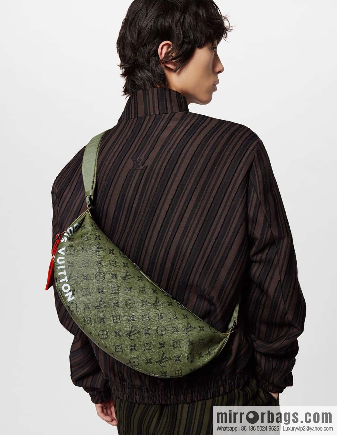 [Boutique‑grade] M23779 green, men's bag moon bag series HAMAC handbag M23779 green (silk screen)
