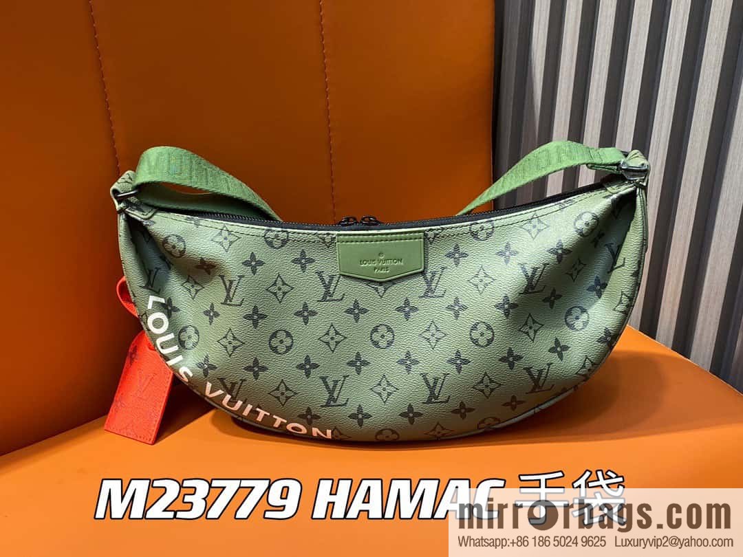 [Boutique‑grade] M23779 green, men's bag moon bag series HAMAC handbag M23779 green (silk screen)