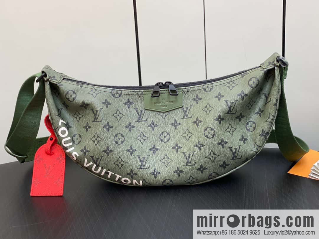 [Boutique‑grade] M23779 green, men's bag moon bag series HAMAC handbag M23779 green (silk screen)