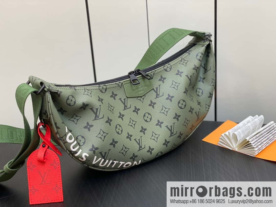 [Boutique‑grade] M23779 green, men's bag moon bag series HAMAC handbag M23779 green (silk screen)