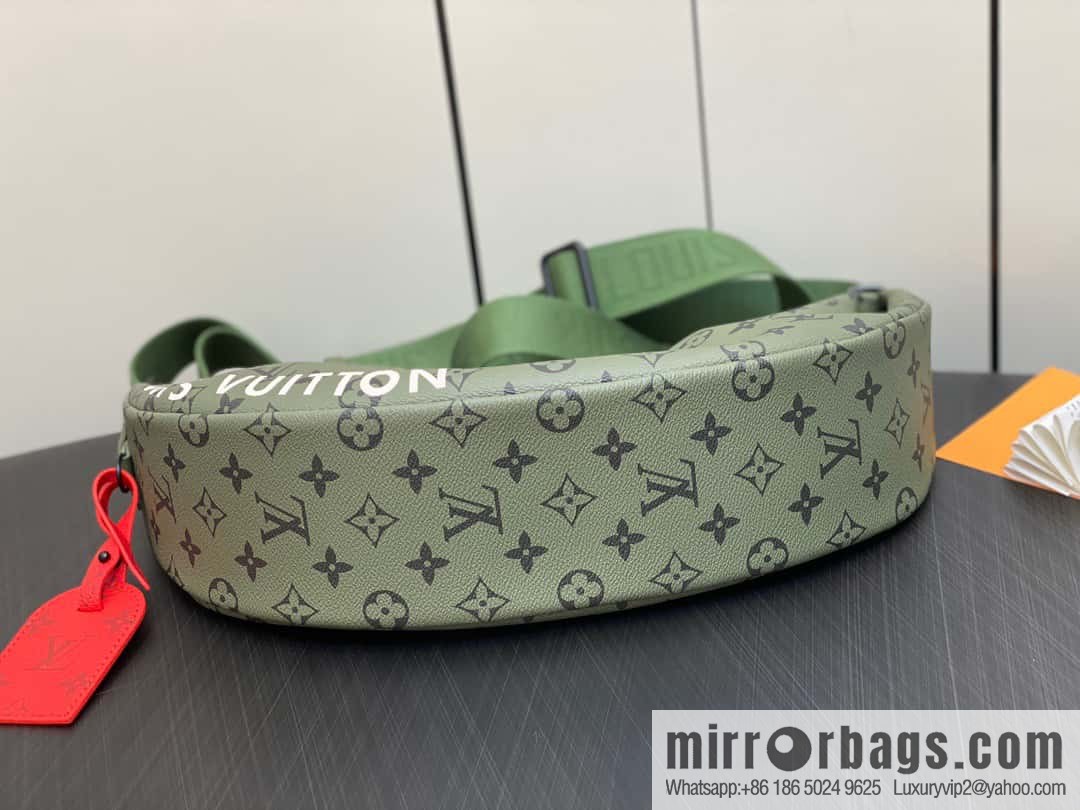 [Boutique‑grade] M23779 green, men's bag moon bag series HAMAC handbag M23779 green (silk screen)
