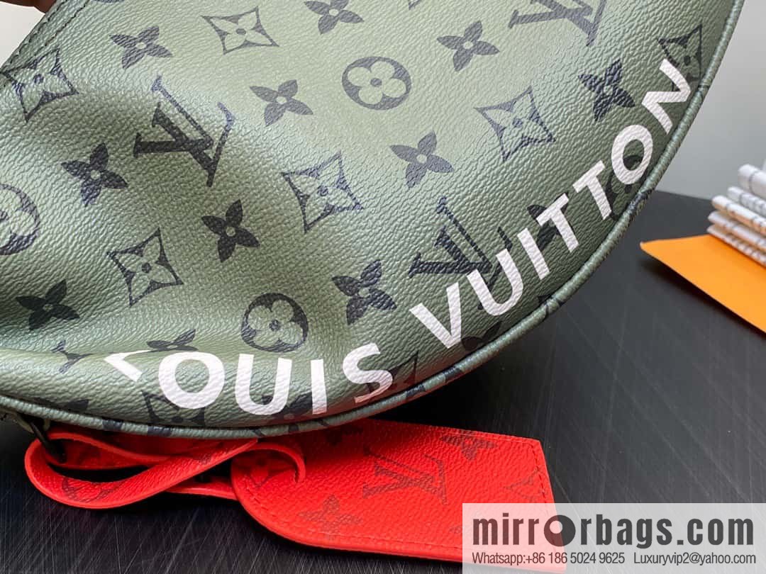 [Boutique‑grade] M23779 green, men's bag moon bag series HAMAC handbag M23779 green (silk screen)