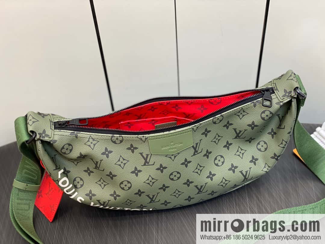 [Boutique‑grade] M23779 green, men's bag moon bag series HAMAC handbag M23779 green (silk screen)