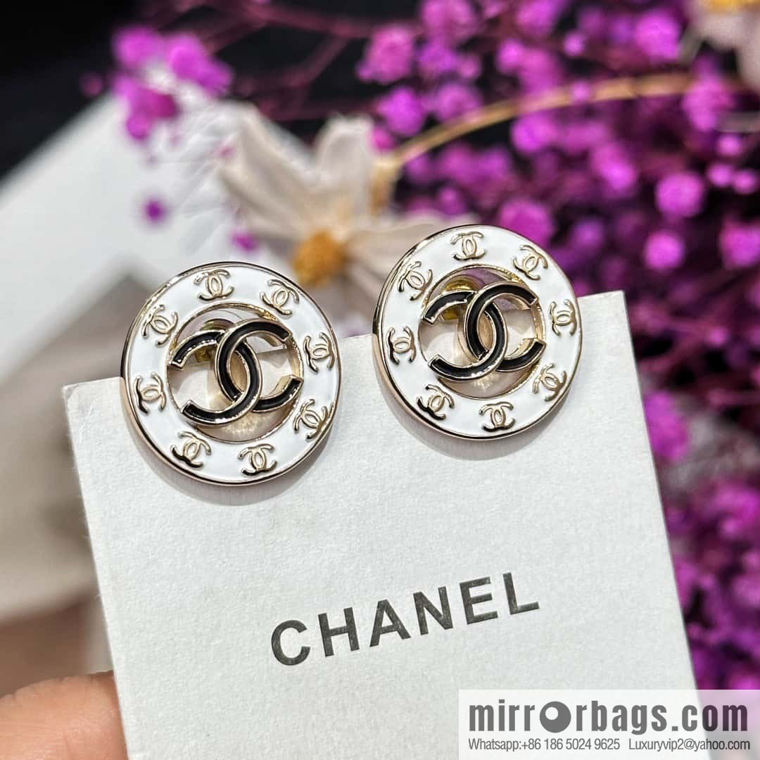 ❗️New ❗️☀️ new ☑️ chanel c1 double c round stud earrings ☀️