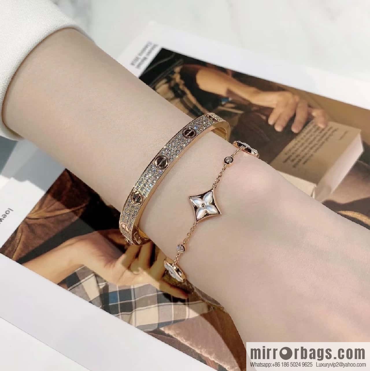❗️Popular ❗️ ☀ Louis Vuitton LV White Fritillary Four Flowers Bracelet ☀