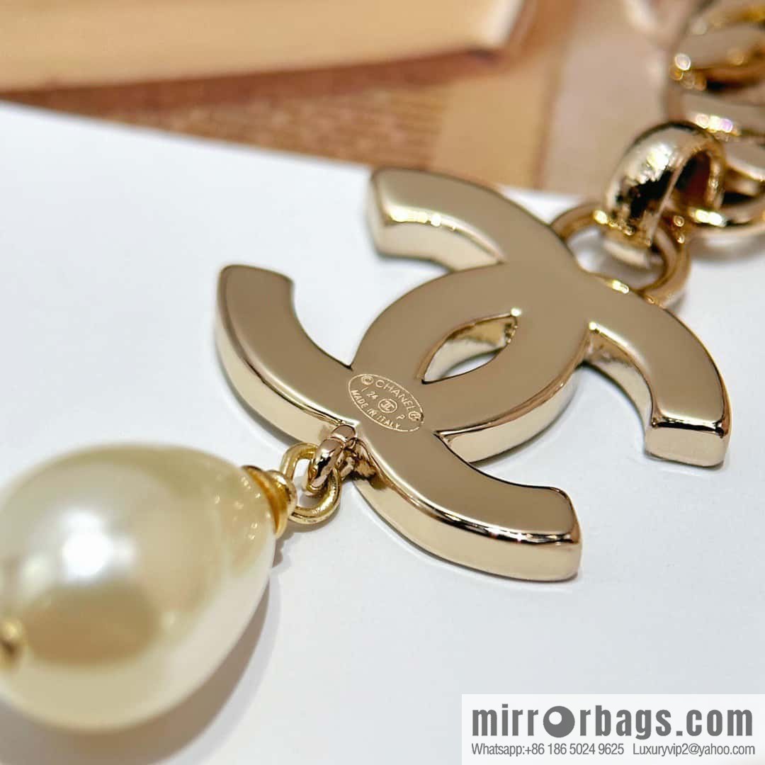 ❗️New ❗️☀️ New ☑️ Chanel c3 double C pearl stud earrings ☀️