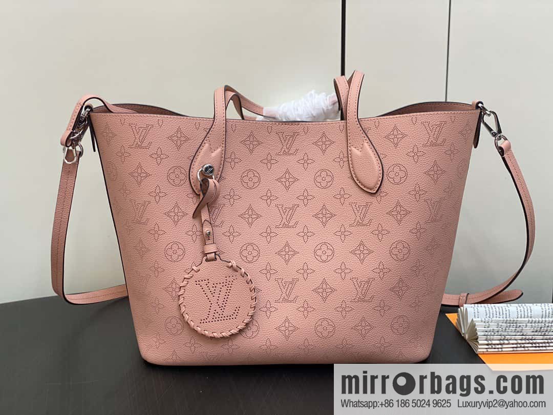 [Boutique‑grade] M21851 pink full leather shopping bag series, this Blossom medium tote bag