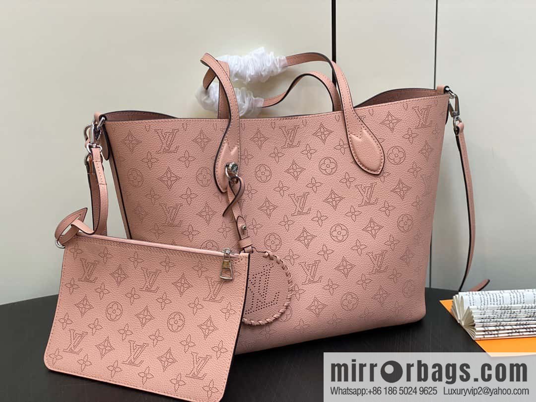 [Boutique‑grade] M21851 pink full leather shopping bag series, this Blossom medium tote bag