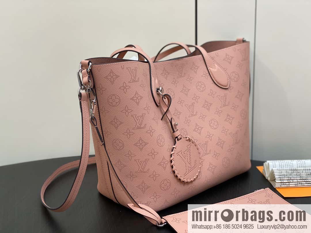 [Boutique‑grade] M21851 pink full leather shopping bag series, this Blossom medium tote bag