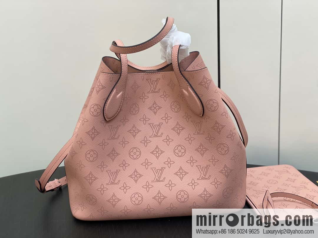 [Boutique‑grade] M21851 pink full leather shopping bag series, this Blossom medium tote bag