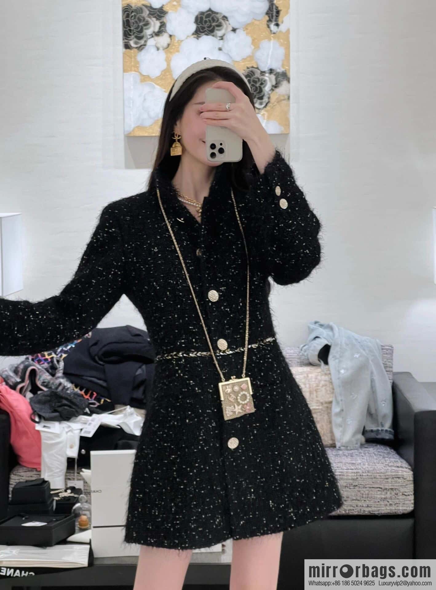 ❗️New ❗️ ☀☀️ 2021 new Chanel earphone bag messenger bag necklace sweater chain ☀