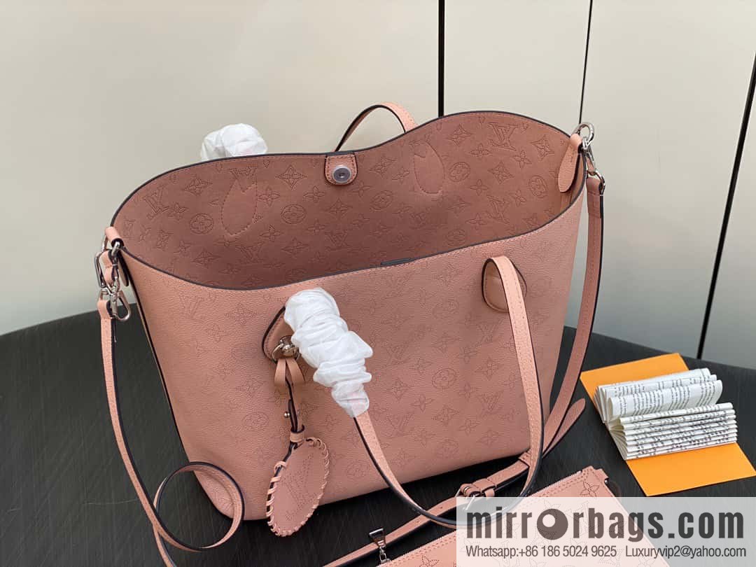 [Boutique‑grade] M21851 pink full leather shopping bag series, this Blossom medium tote bag