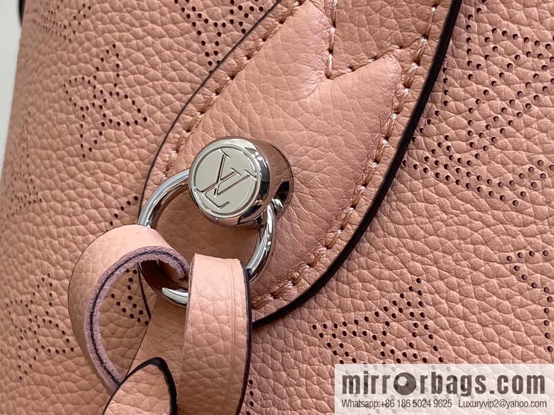 [Boutique‑grade] M23196 pink M23849 full leather bucket bag series Blossom small tote bag, gray gradual change (cut-out)