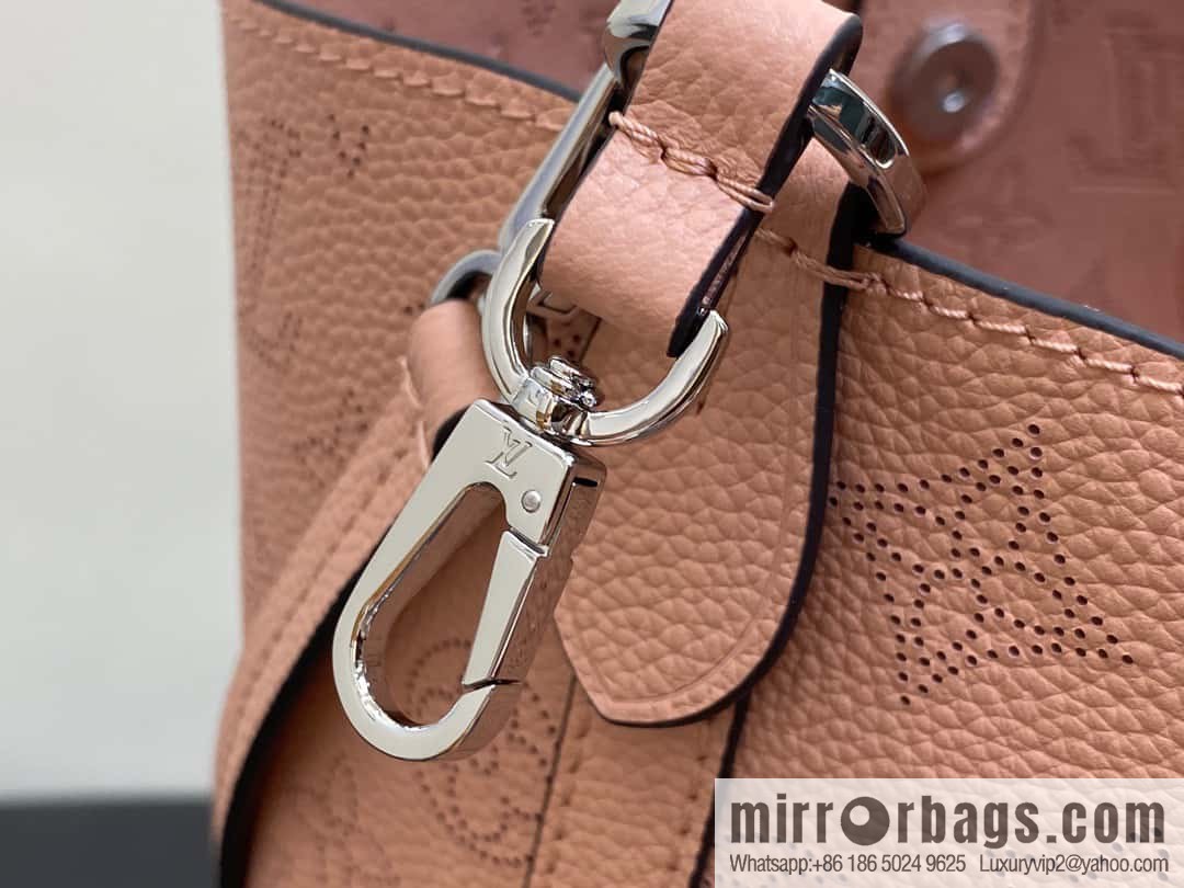 [Boutique‑grade] M23196 pink M23849 full leather bucket bag series Blossom small tote bag, gray gradual change (cut-out)