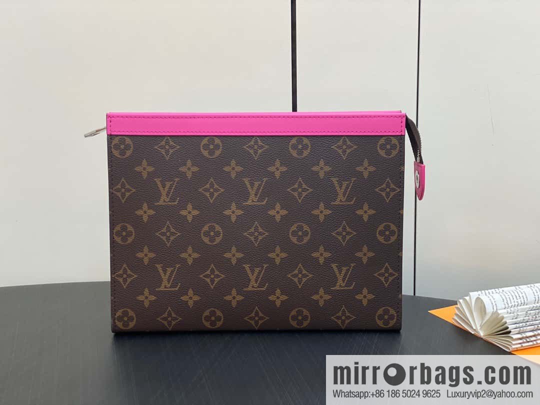[Premium‑quality] M61692 monogram rose red M82858 handbag clutch bag series Pochette Voyage medium handbag