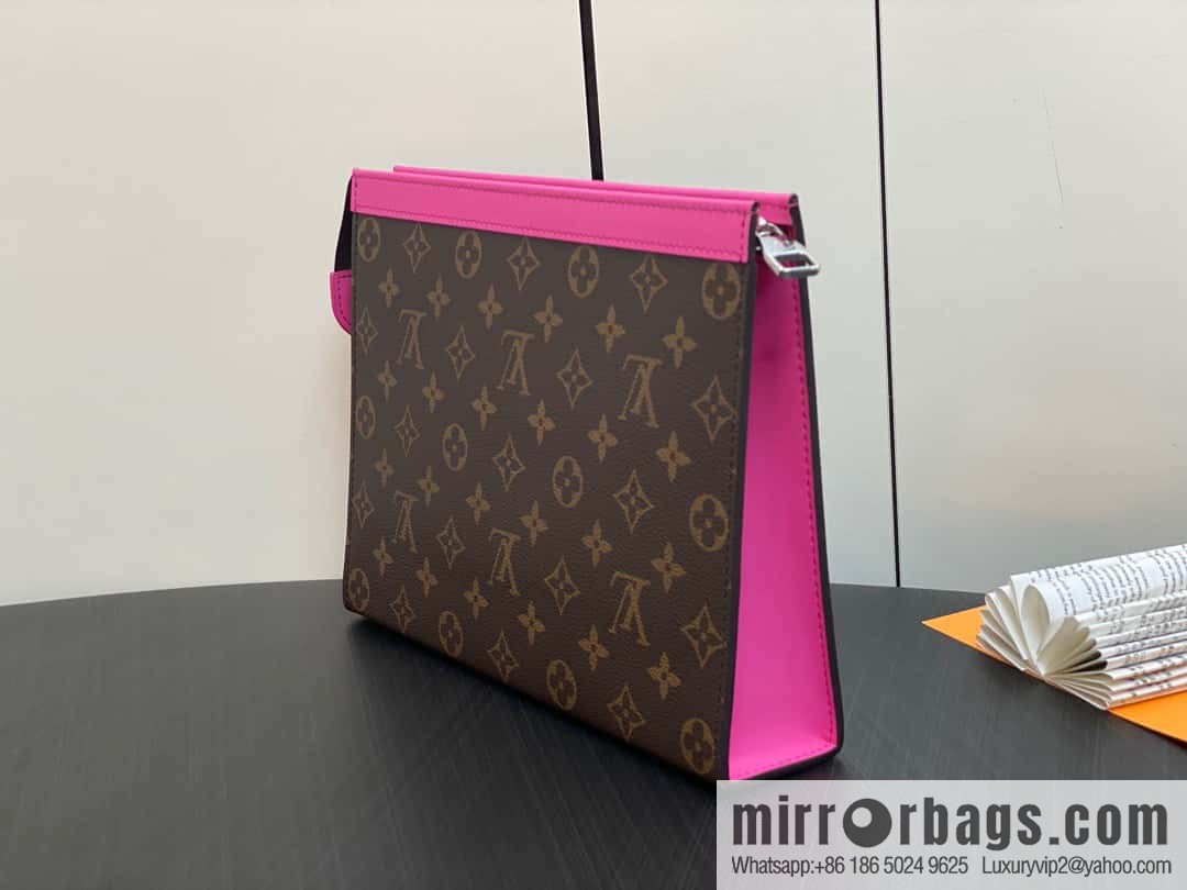 [Premium‑quality] M61692 monogram rose red M82858 handbag clutch bag series Pochette Voyage medium handbag