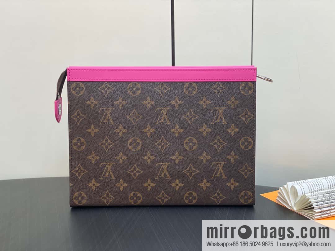 [Premium‑quality] M61692 monogram rose red M82858 handbag clutch bag series Pochette Voyage medium handbag