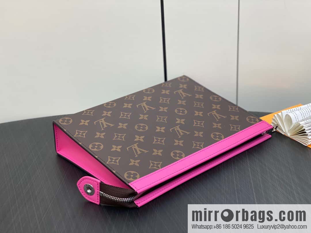 [Premium‑quality] M61692 monogram rose red M82858 handbag clutch bag series Pochette Voyage medium handbag