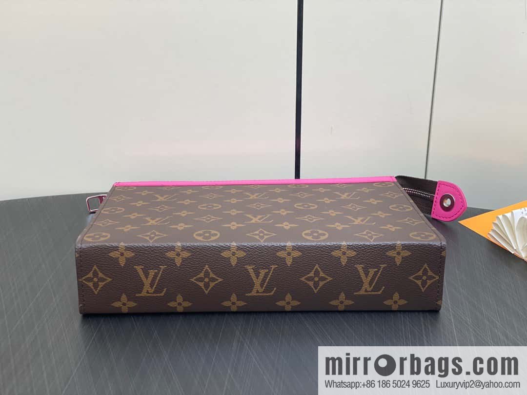 [Premium‑quality] M61692 monogram rose red M82858 handbag clutch bag series Pochette Voyage medium handbag