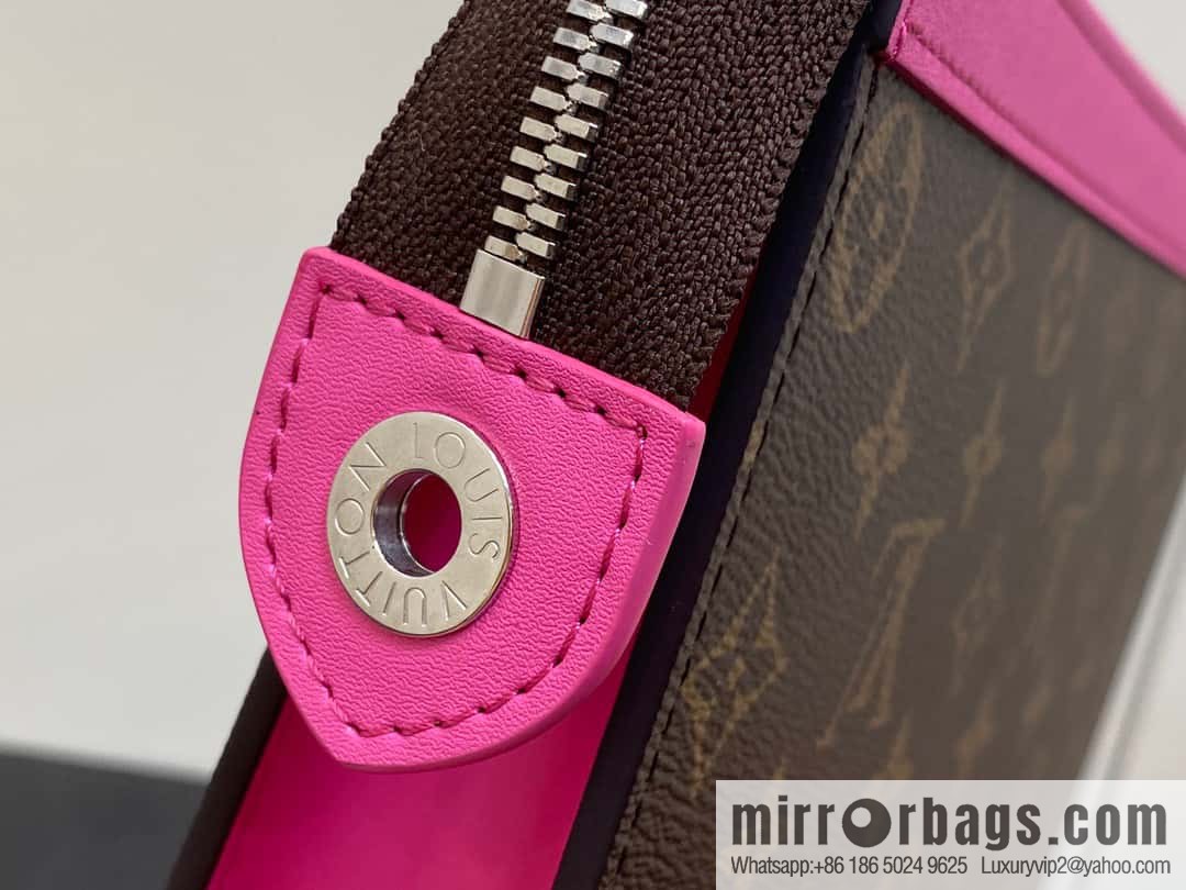 [Premium‑quality] M61692 monogram rose red M82858 handbag clutch bag series Pochette Voyage medium handbag