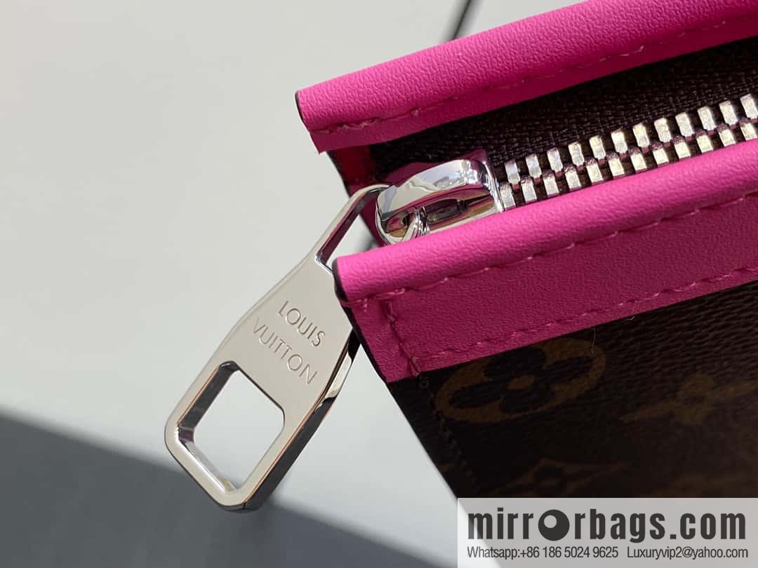 [Premium‑quality] M61692 monogram rose red M82858 handbag clutch bag series Pochette Voyage medium handbag