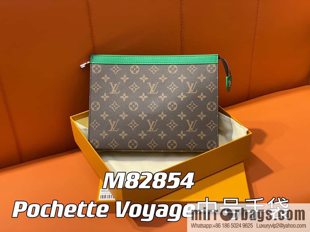 [Premium‑quality] M61692 monogram green M82854 clutch bag series Pochette Voyage medium handbag