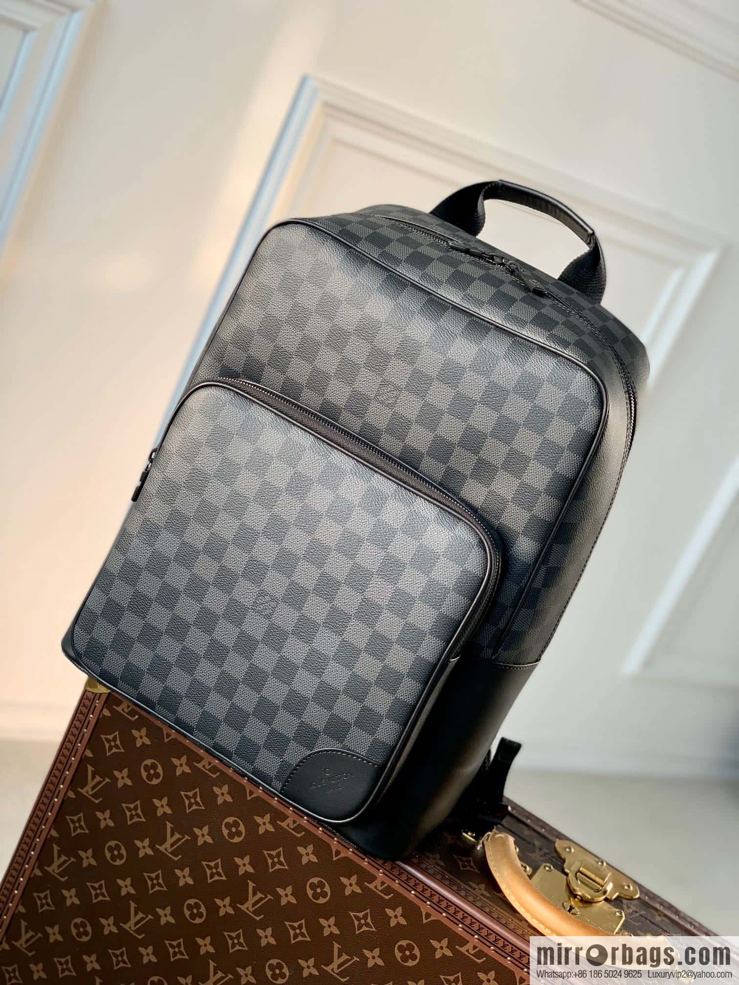 M45335 Black Flower Dean backpack Monogram Macassar backpack