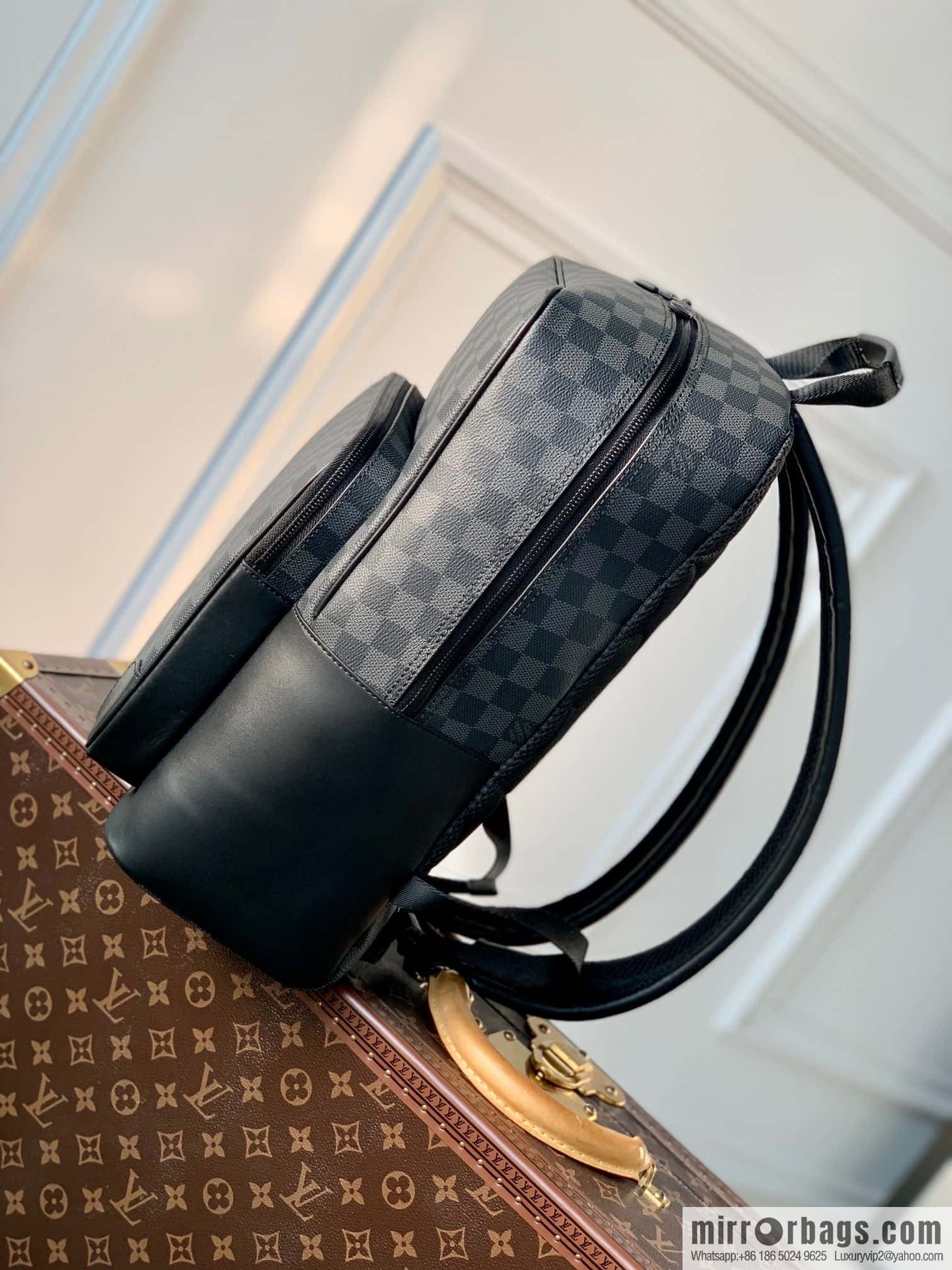 M45335 Black Flower Dean backpack Monogram Macassar backpack