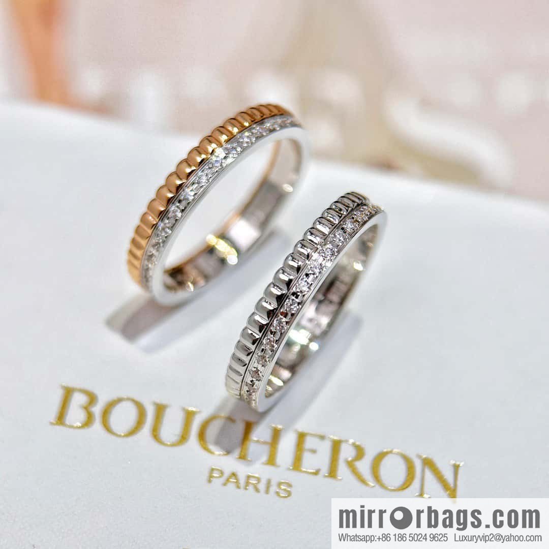 ❗New ❗️ BOUCHERON/Boucheron QUATRE RADIANT Series Ring Single Row Diamond Ring ☀️ US Size 678