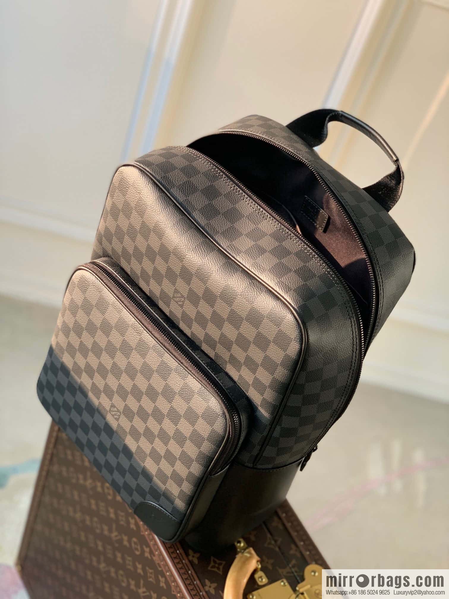 M45335 Black Flower Dean backpack Monogram Macassar backpack