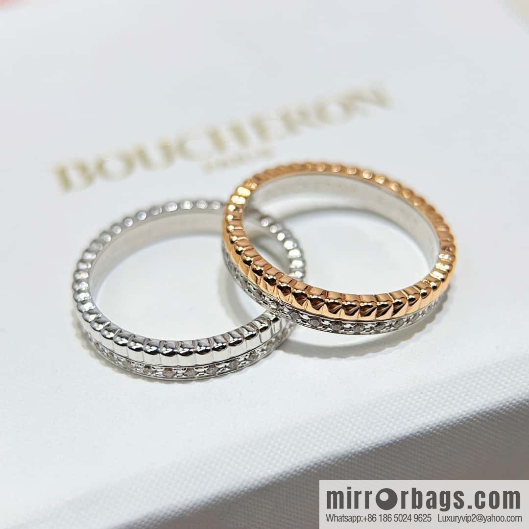 ❗New ❗️ BOUCHERON/Boucheron QUATRE RADIANT Series Ring Single Row Diamond Ring ☀️ US Size 678