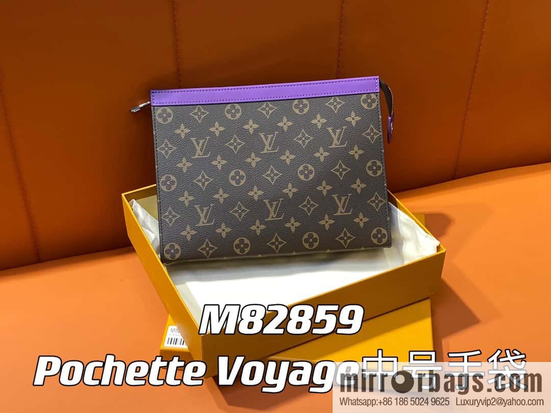[Premium‑quality] M61692 monogram purple M82859 clutch bag series Pochette Voyage medium handbag
