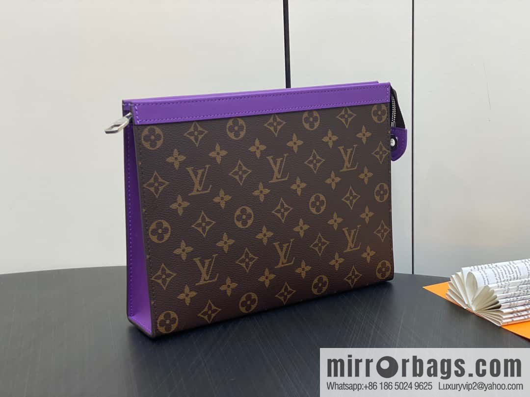 [Premium‑quality] M61692 monogram purple M82859 clutch bag series Pochette Voyage medium handbag