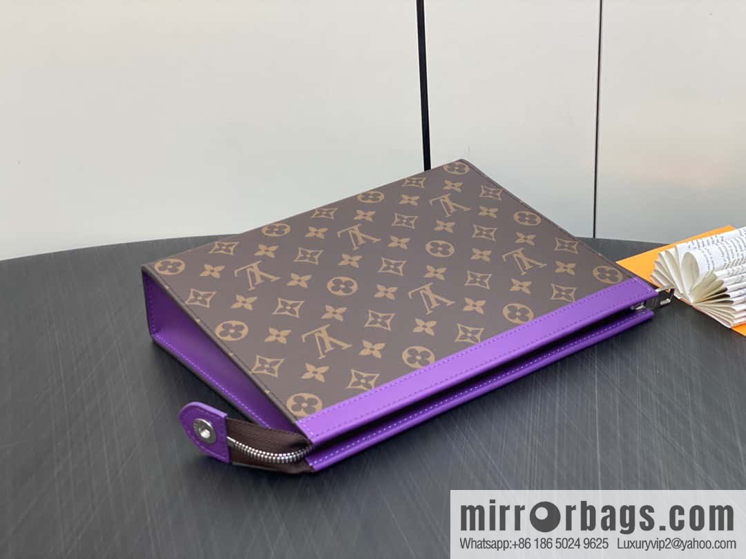 [Premium‑quality] M61692 monogram purple M82859 clutch bag series Pochette Voyage medium handbag