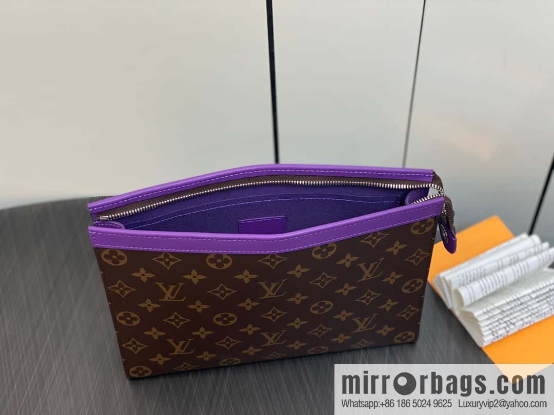 [Premium‑quality] M61692 monogram purple M82859 clutch bag series Pochette Voyage medium handbag