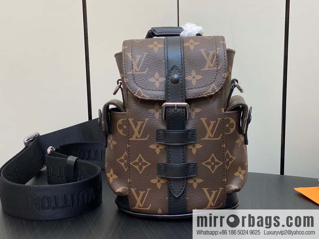 [Premium‑quality] M82769 monogram men's bag mini backpack series, autumn and winter new NANO CHRISTOPHER handbag Christopher backpack M82769 cover backpack satchel mini backpack satchel