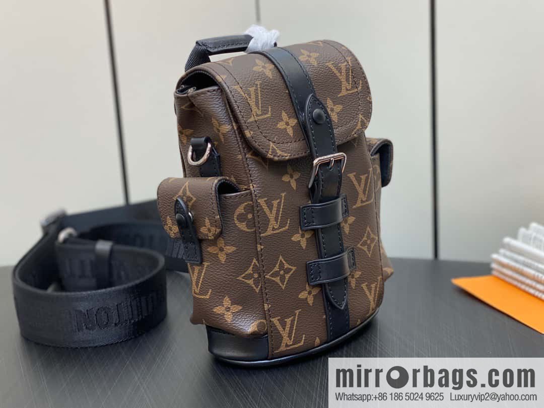 [Premium‑quality] M82769 monogram men's bag mini backpack series, autumn and winter new NANO CHRISTOPHER handbag Christopher backpack M82769 cover backpack satchel mini backpack satchel