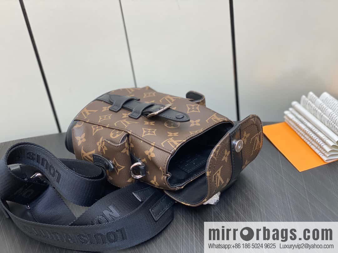 [Premium‑quality] M82769 monogram men's bag mini backpack series, autumn and winter new NANO CHRISTOPHER handbag Christopher backpack M82769 cover backpack satchel mini backpack satchel