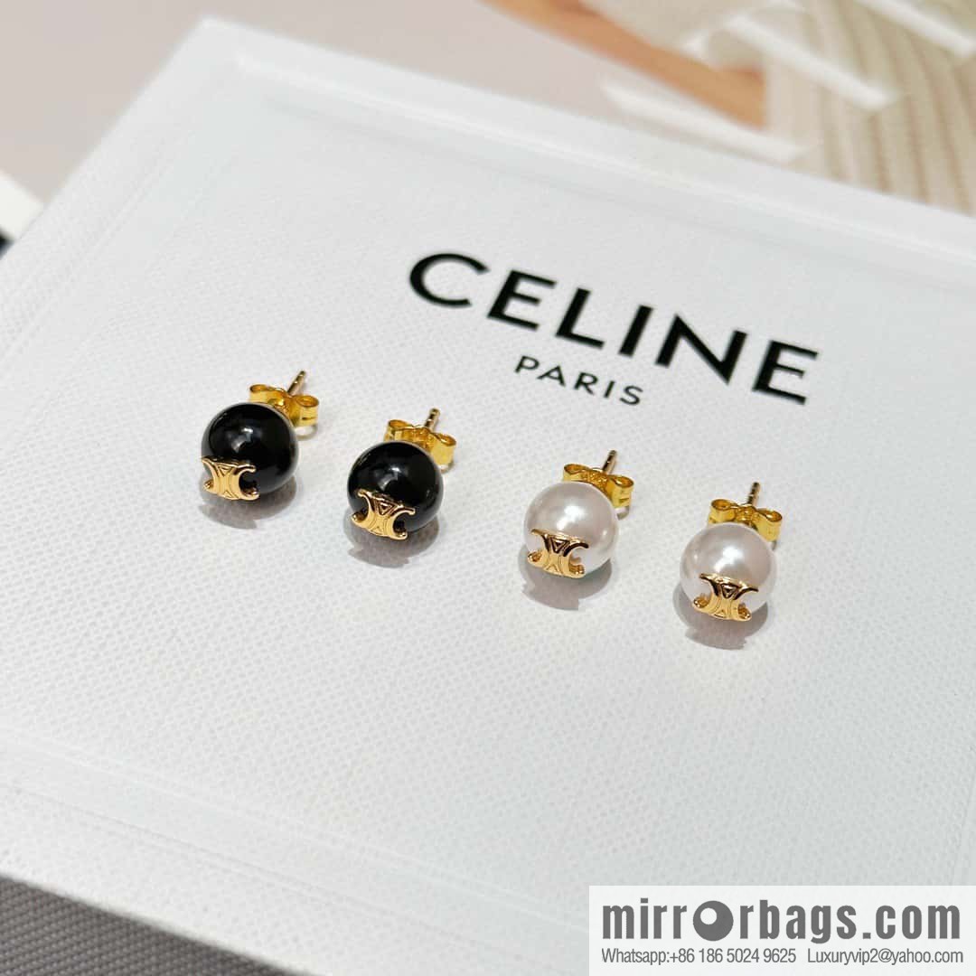 ❗️New ❗️ ☀️ New ☑️ Celine simple style Arc de Triomphe pearl stud earrings ☀️