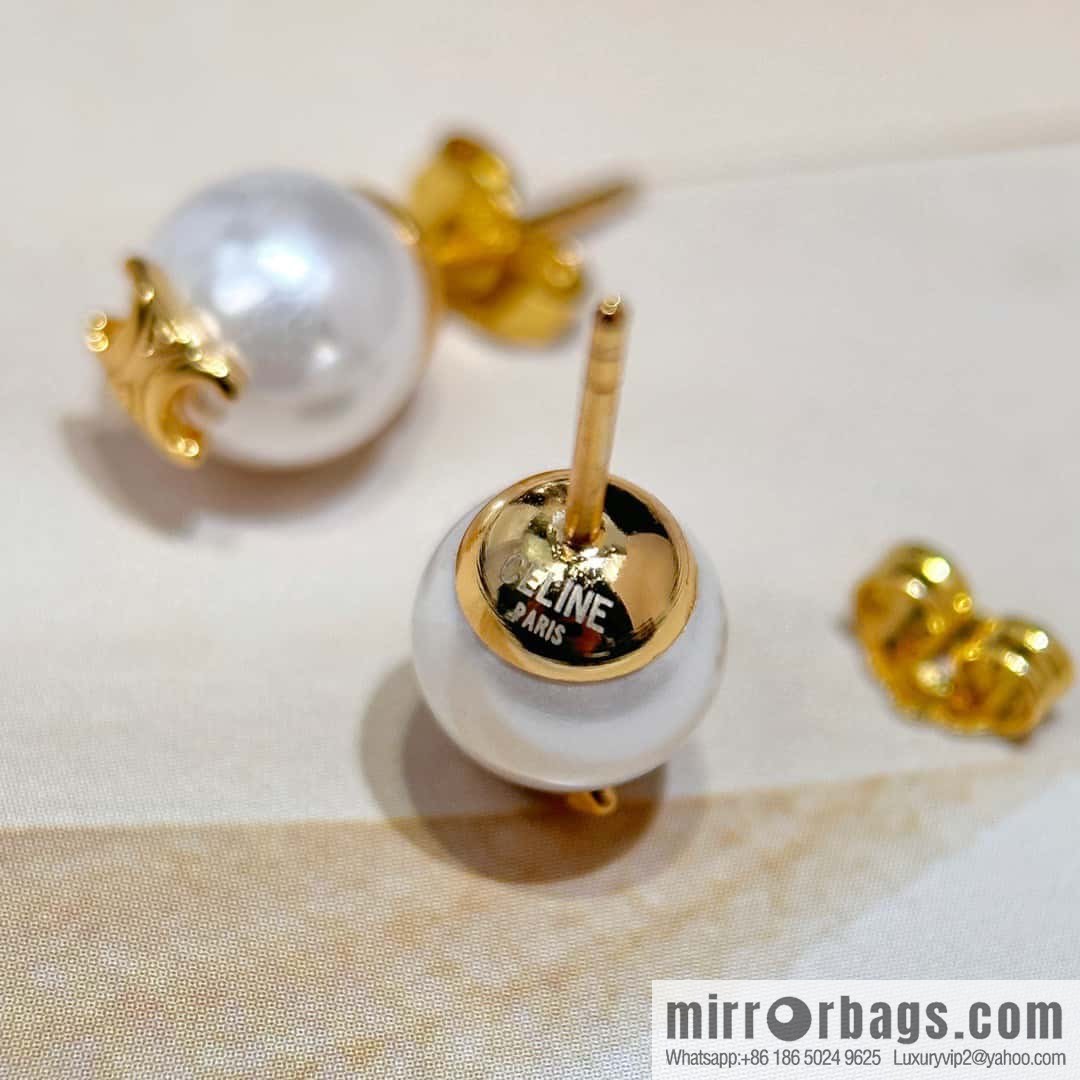 ❗️New ❗️ ☀️ New ☑️ Celine simple style Arc de Triomphe pearl stud earrings ☀️
